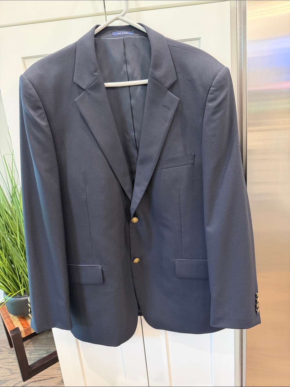 Club Room Navy Two-Button Sport Coat with Gold Buttons